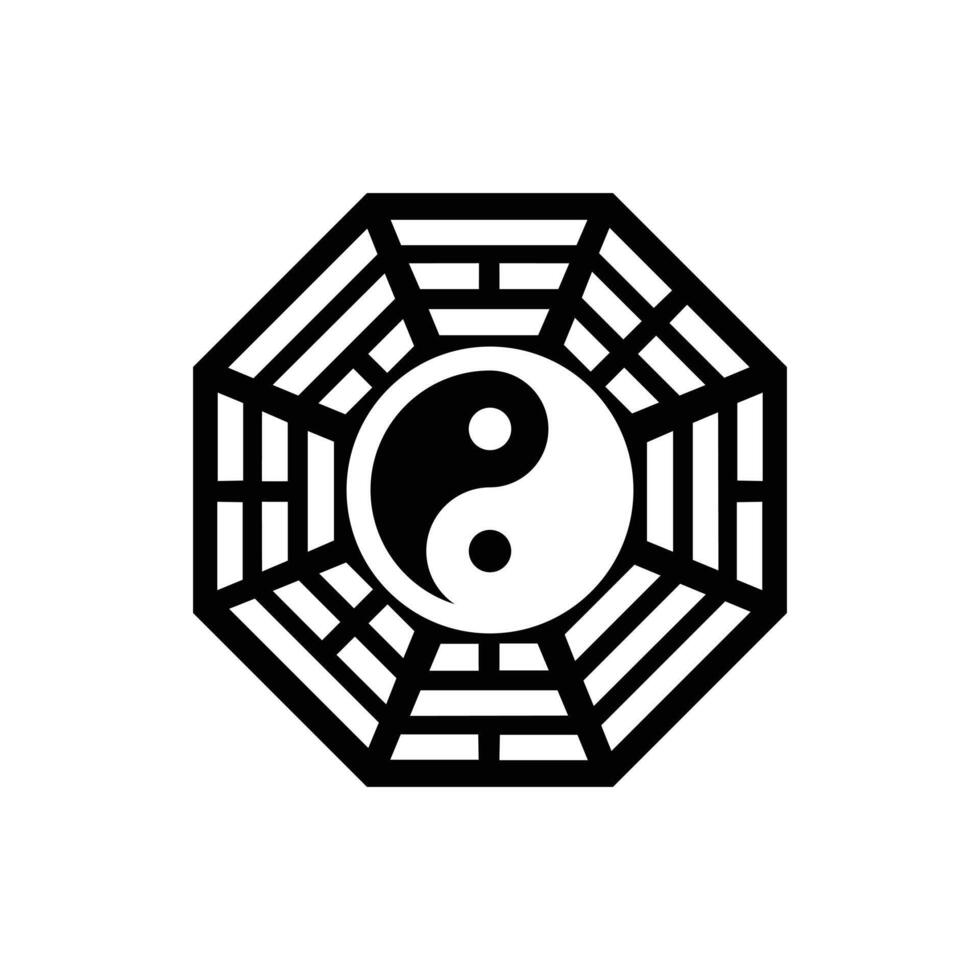 Black Yin Yang Taoism Symbol Icon vector