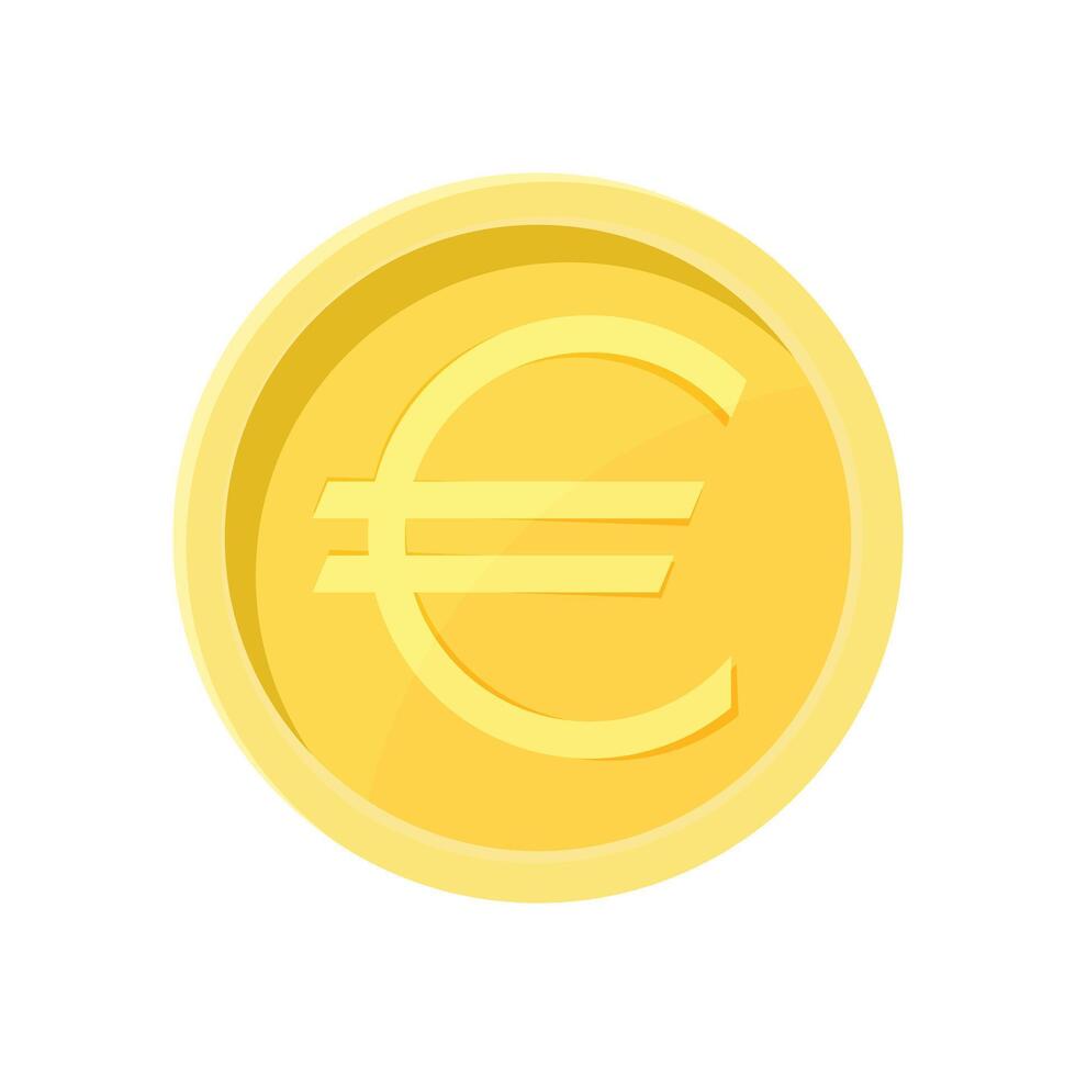 Simple Euro Coin Illustration Concept vector