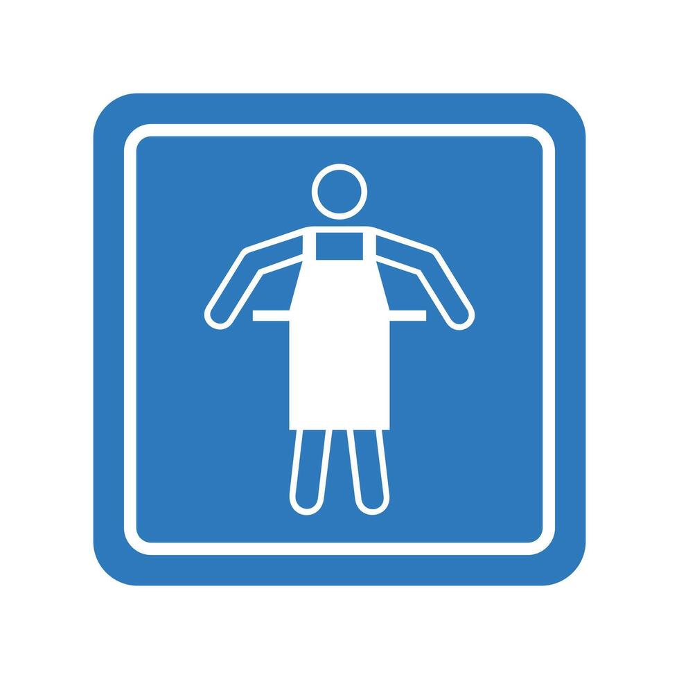 Use Protective Apron Blue Sign vector
