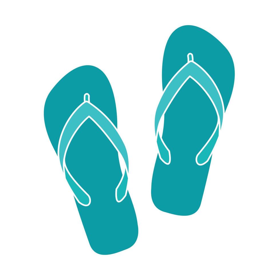 Green Flip Flops Flat vector