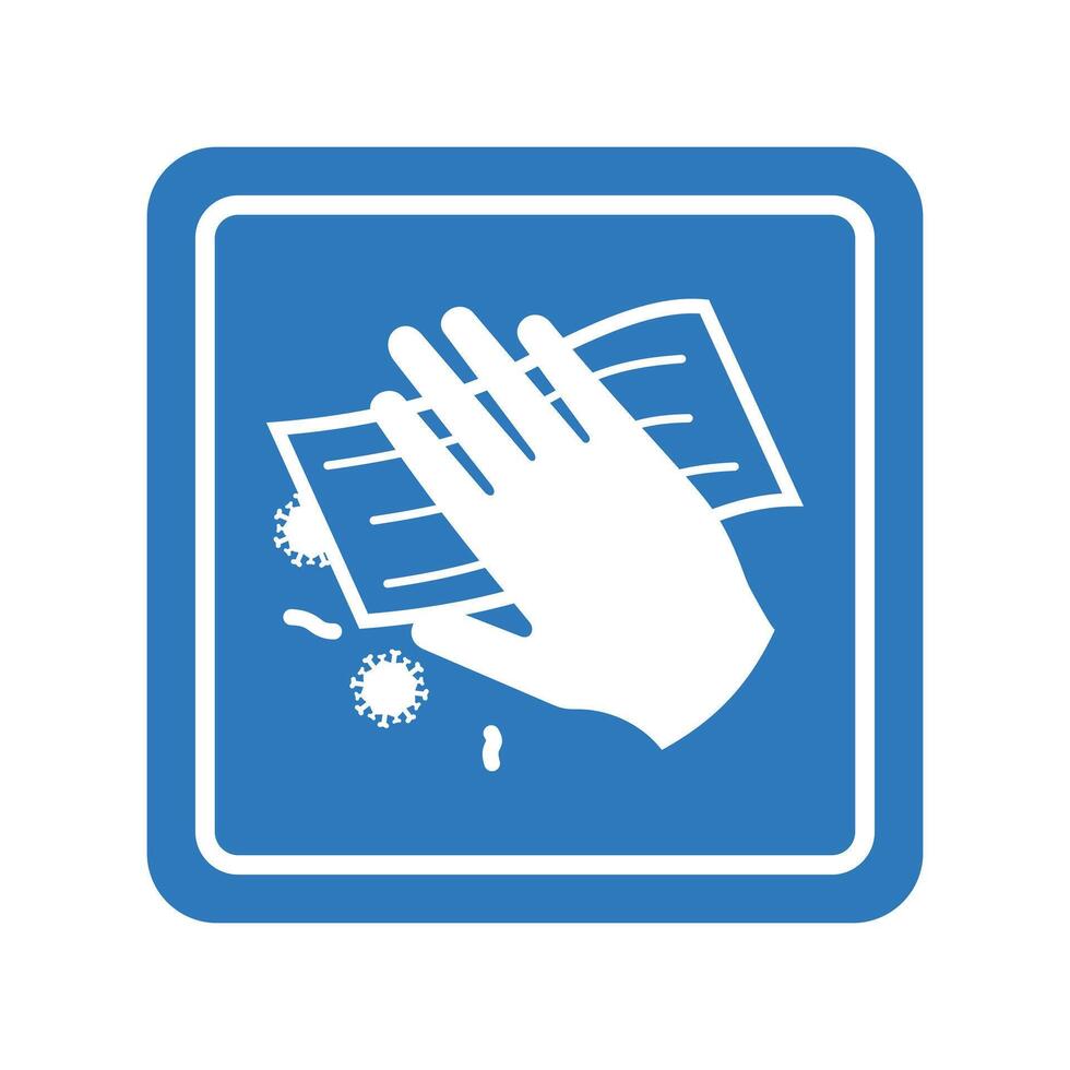 Disinfect Surface Safety Blue Sign vector