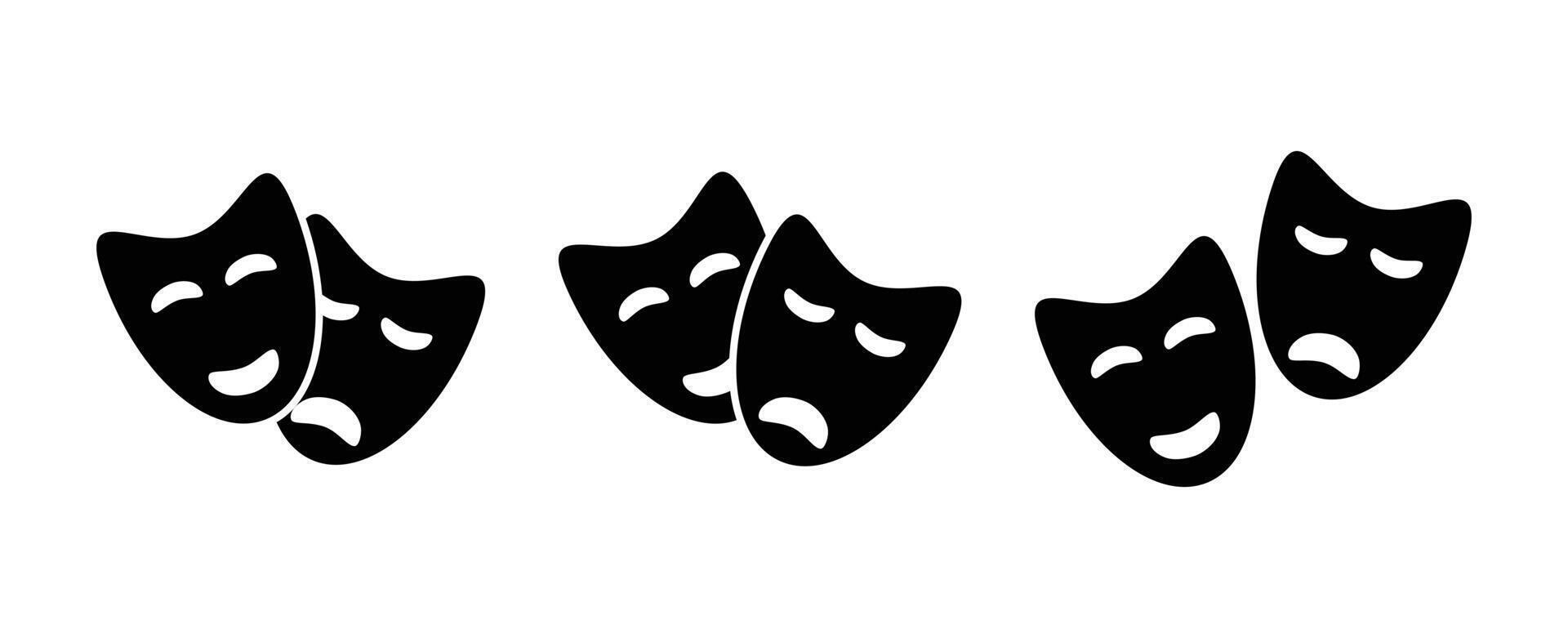 Theater Mask Icon Flat Style Isolated vector