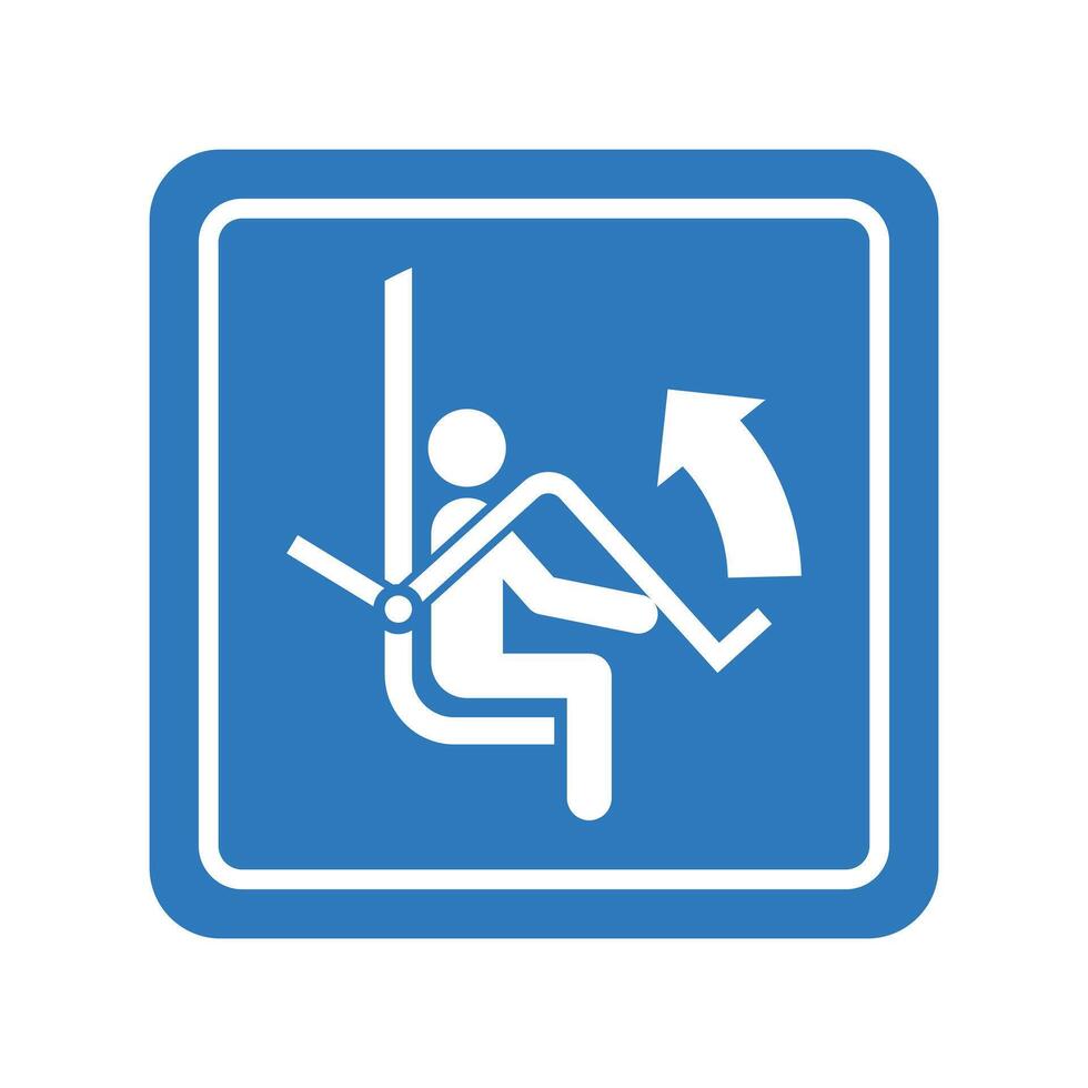 Ski Chairlift Safety Bar Sign vector
