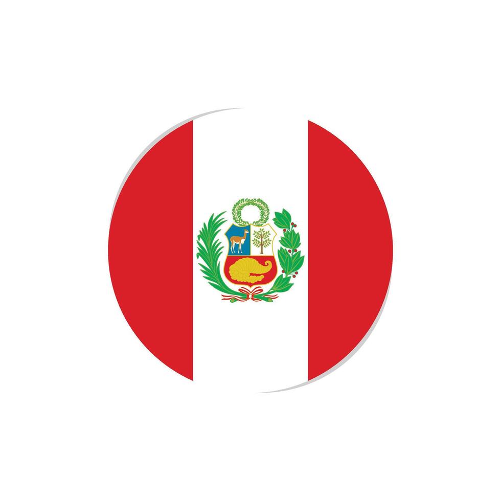 Peru Flag Simple Round Illustration vector