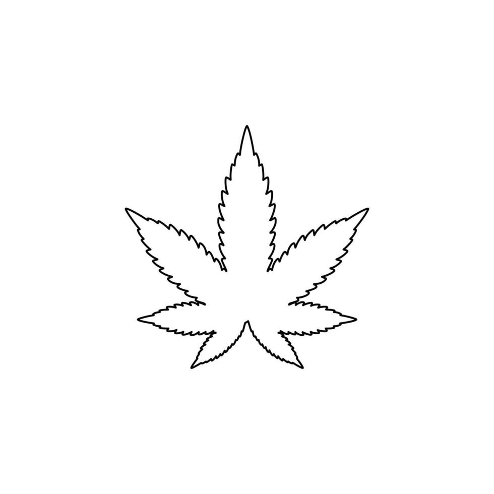 Cannabis Marijuana Leaf Icon Outline vector