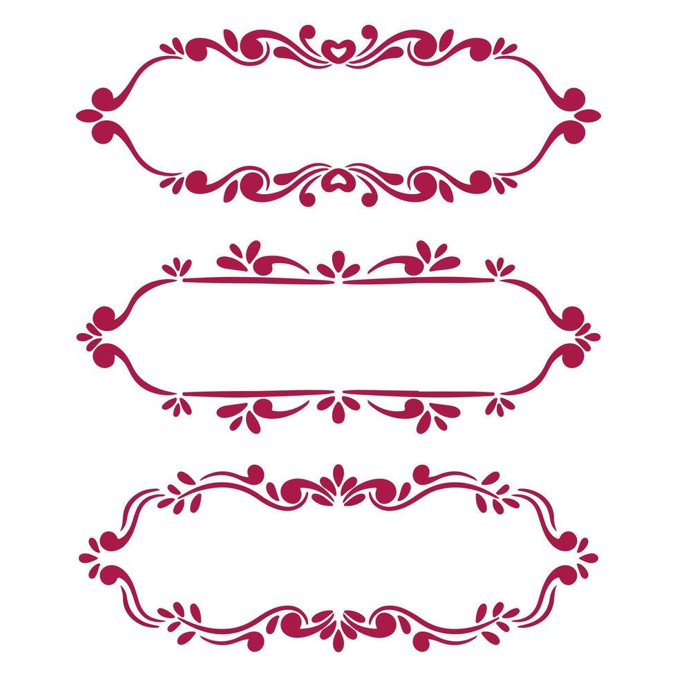 set of vintage frames and borders. Decorative elements for design vector