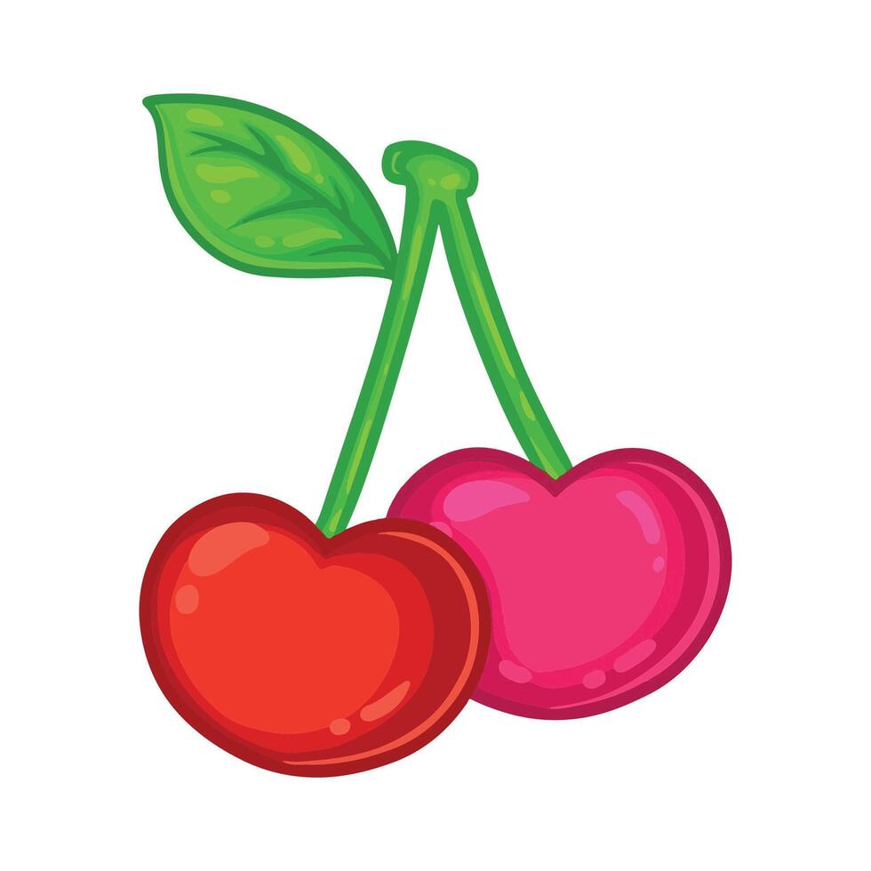 Cherry fruit icon. illustration of cherry fruit isolated on white background. vector