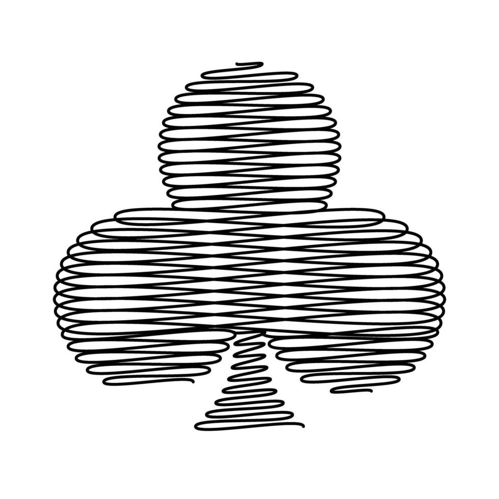 Clubs Clover Symbol Thread Line Illustration vector
