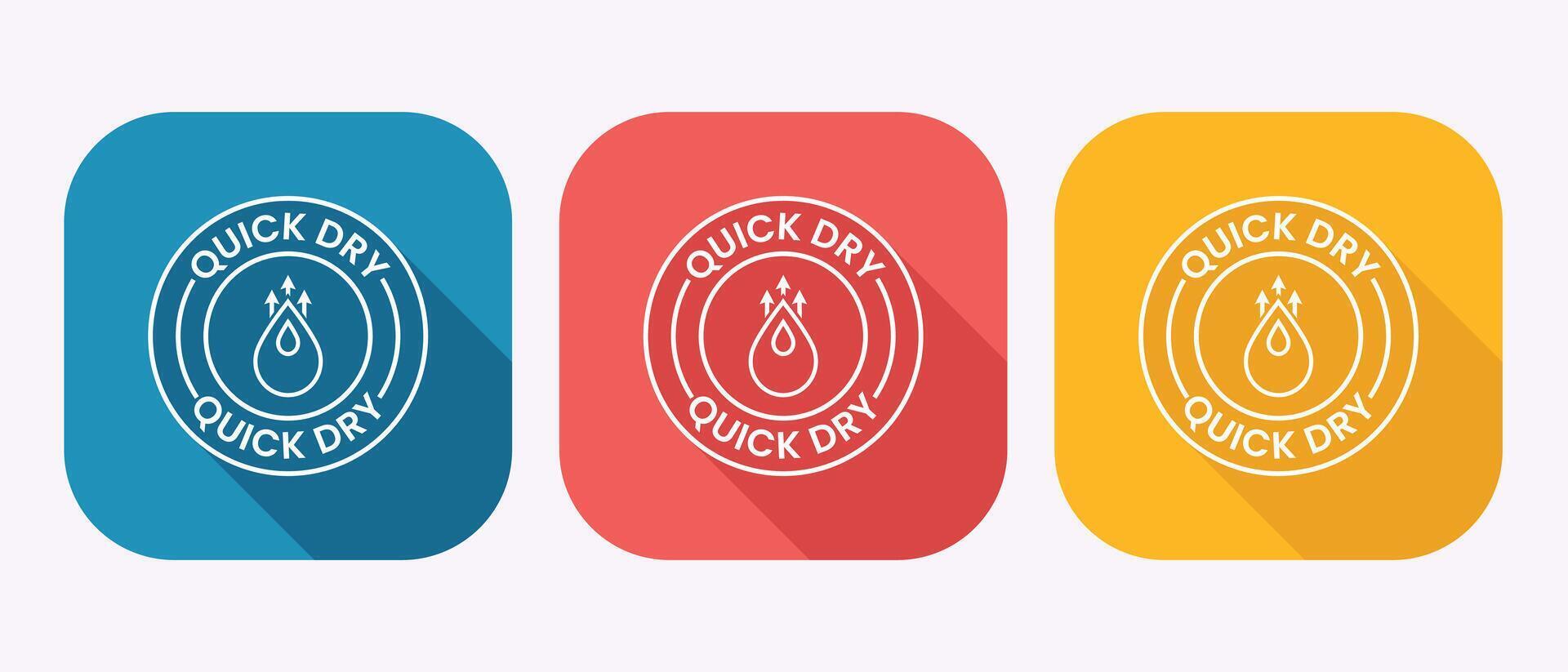 Quick dry fabric technology symbol with water drop and evaporation arrows vector