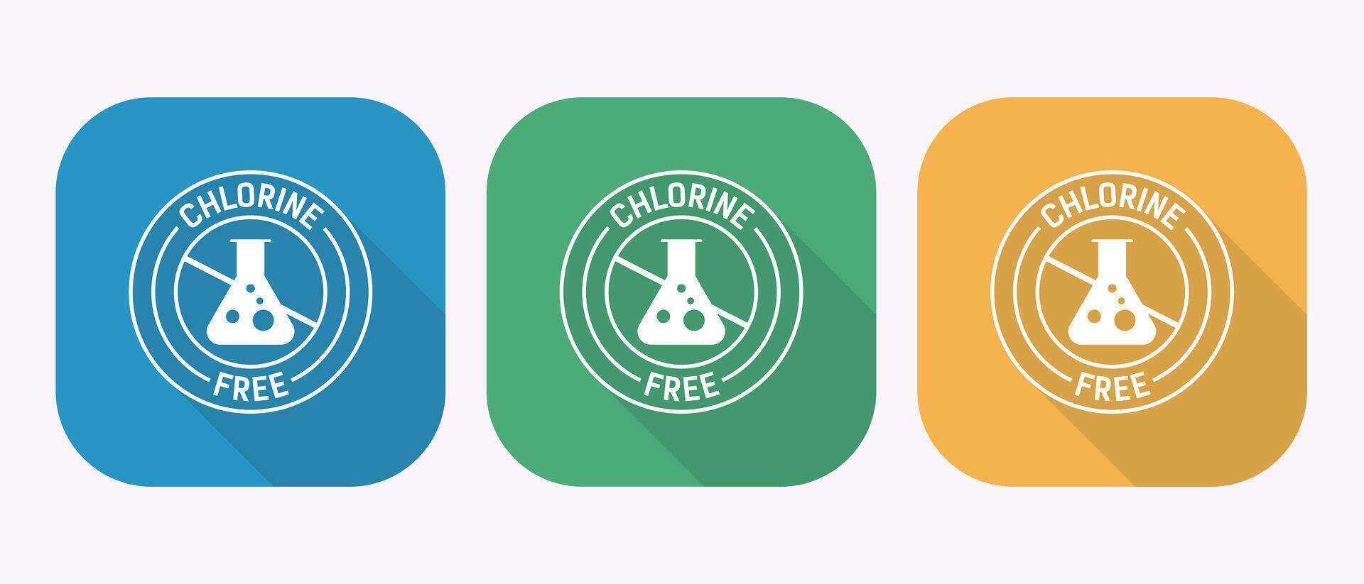 Chlorine-Free Product Icon, Modern Flat Design, App Buttons, Multiple Color Options. vector
