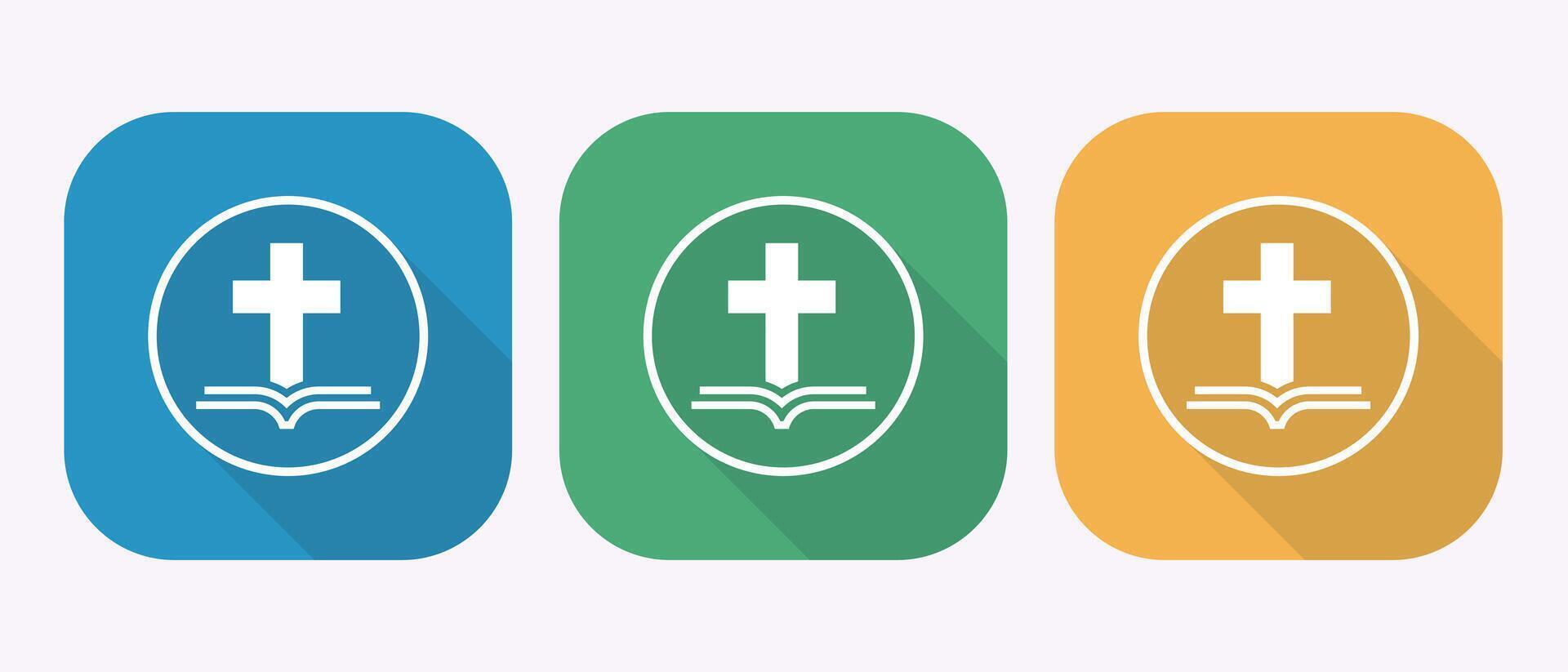 Modern Christian App Icons. Three Color Variations, Clean Design, Faith Symbolism. vector