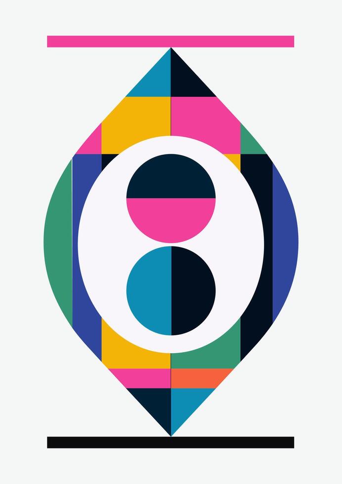 Abstract geometric. Bauhaus, Memphis minimalist retro poster graphic illustration. vector