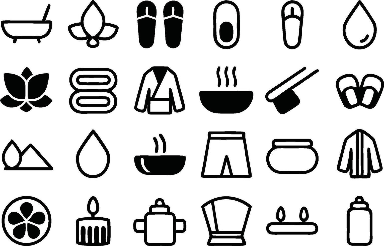 Spa and massage icons set vector