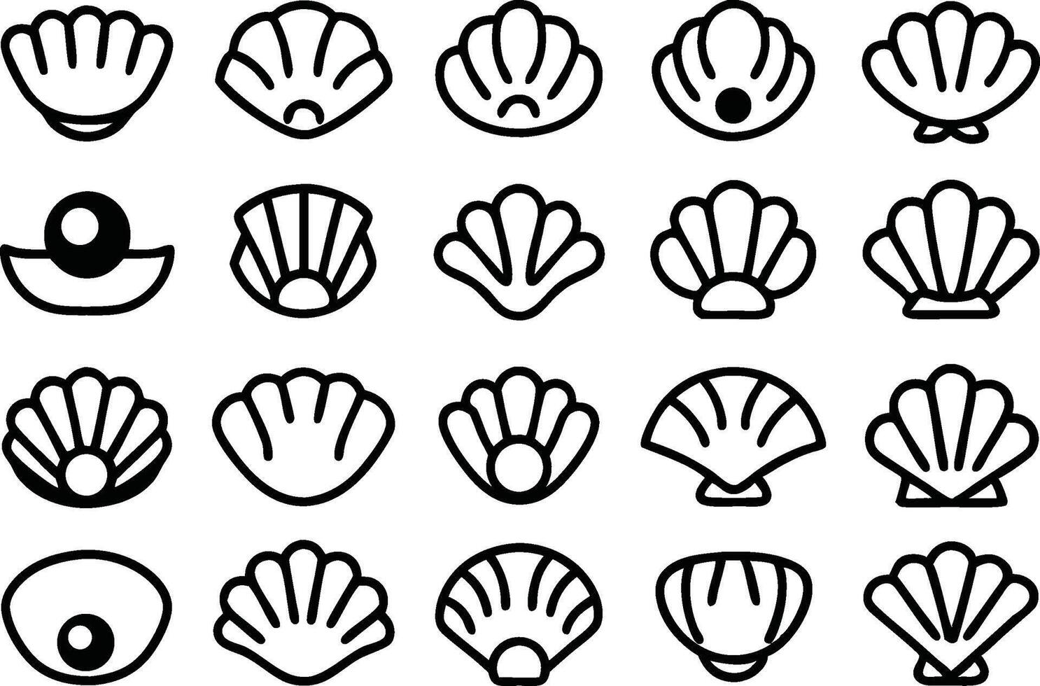 Sea shells icon set vector