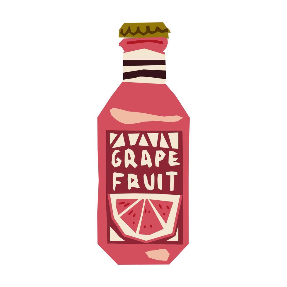 Grapefruit Juice Bottle Illustration vector