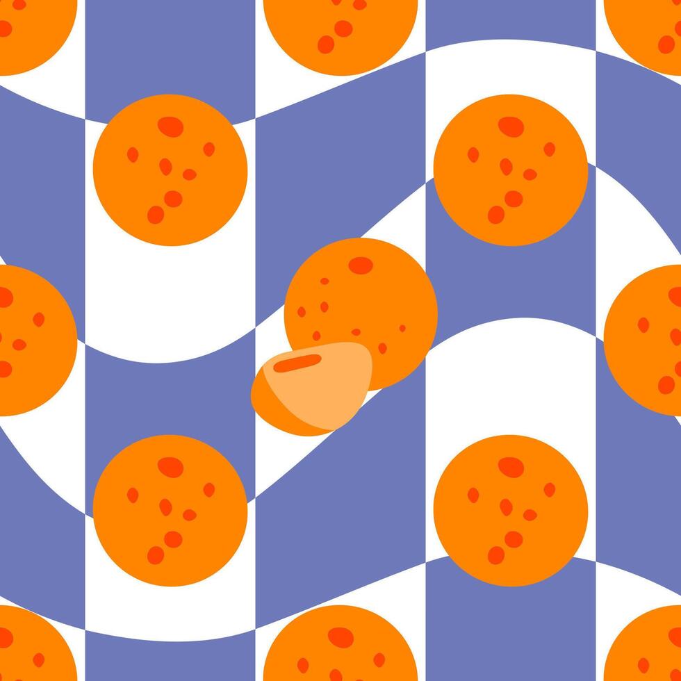 Juicy Orange Fruit Pattern vector