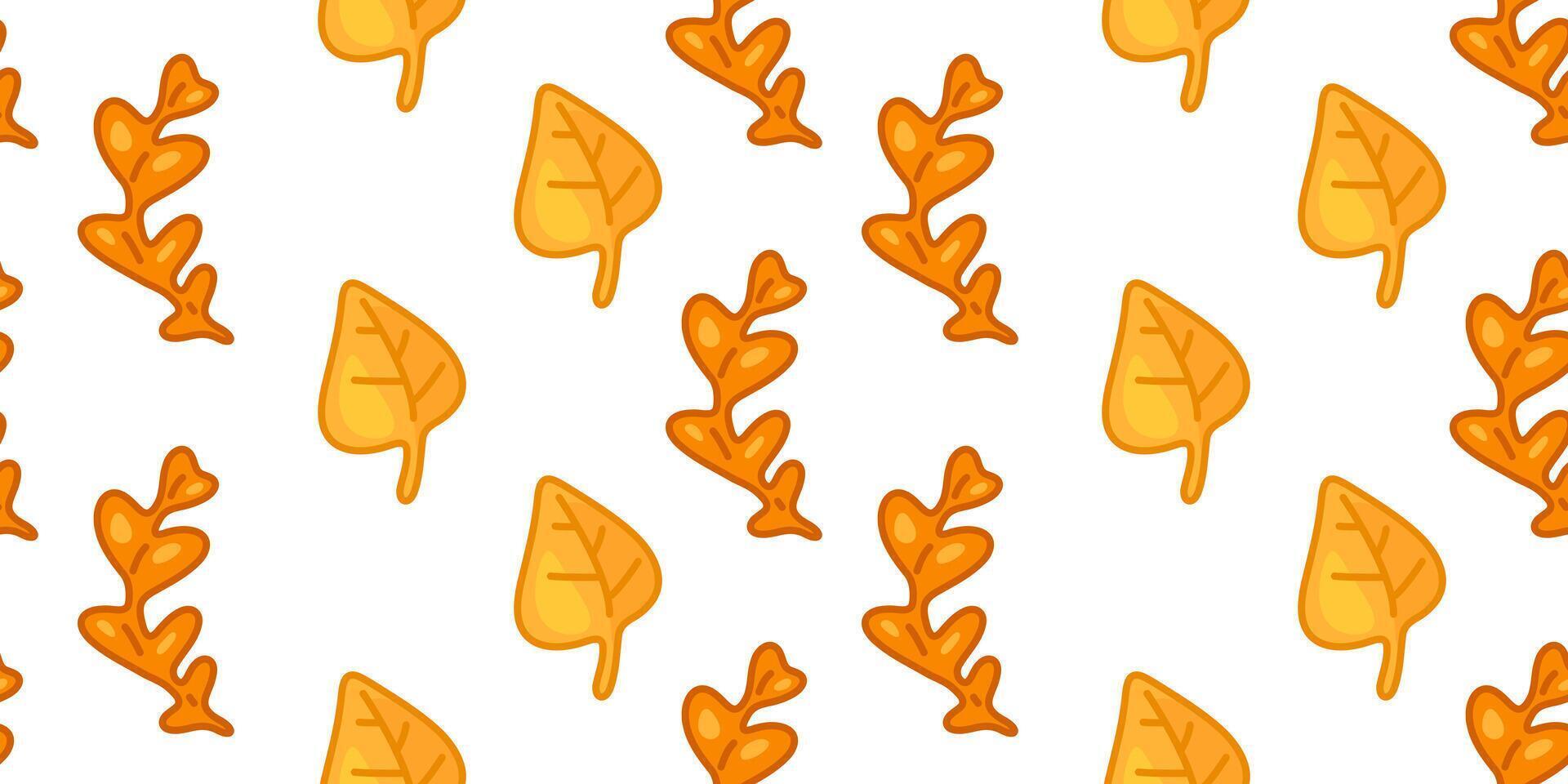 Golden Fall Leaves Pattern Design vector