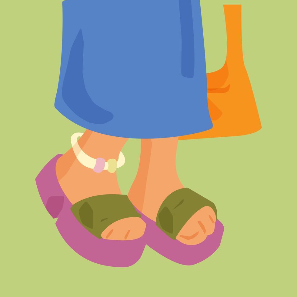 Cartoon Summer Sandals Illustration vector