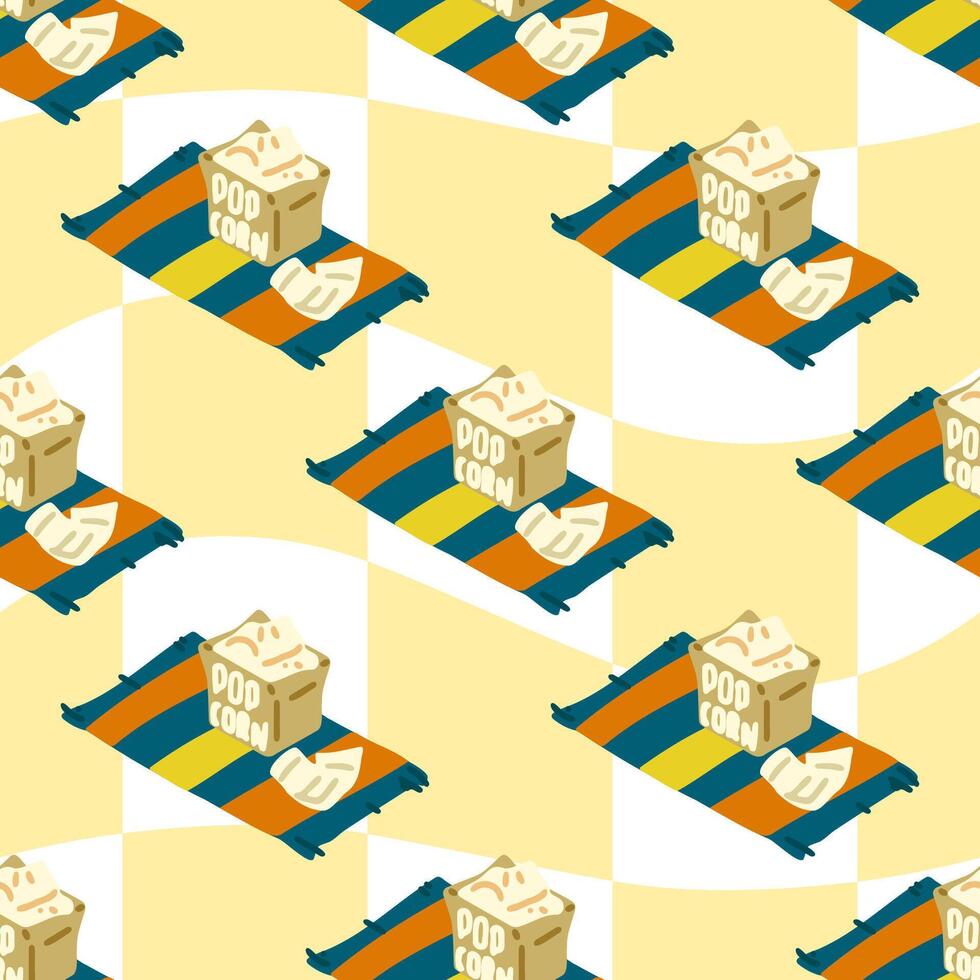 Summer Movie Snack Pattern vector