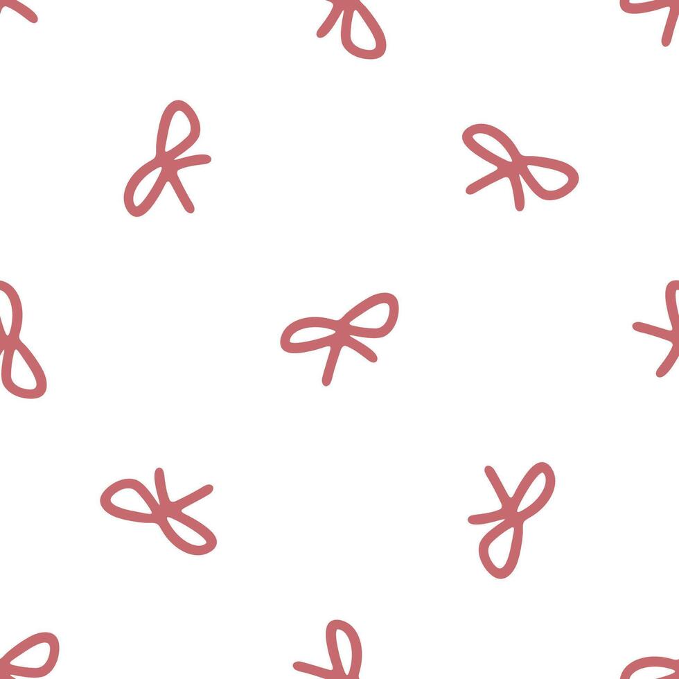 Playful Pink Ribbon Bow Seamless Pattern vector