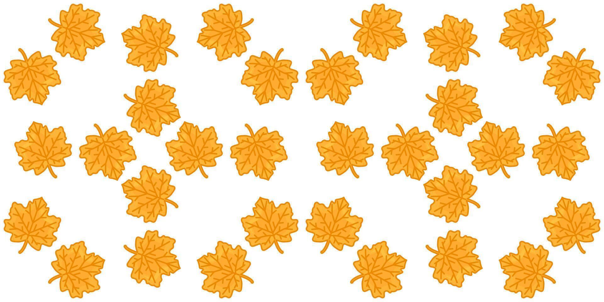 Golden Maple Leaves Seamless Pattern vector