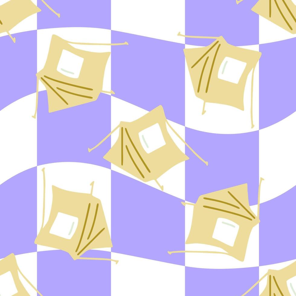 Camping Tent Adventure Pattern vector