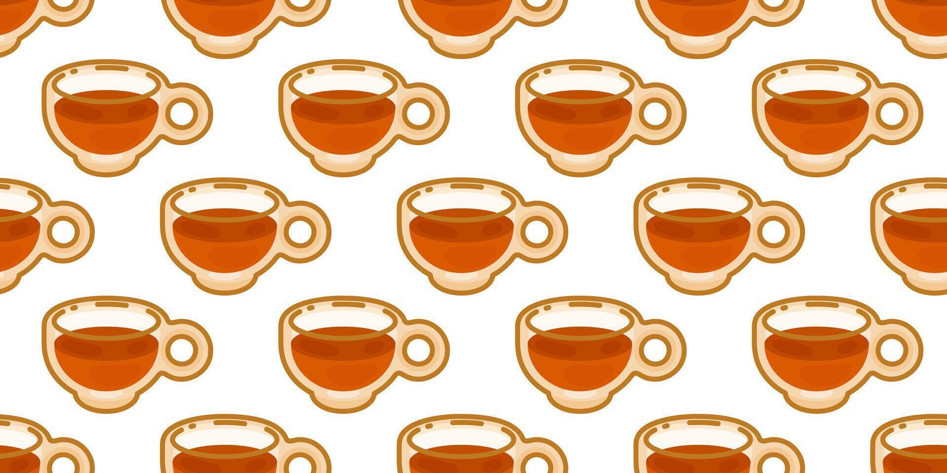 Seamless Tea Cup Pattern vector