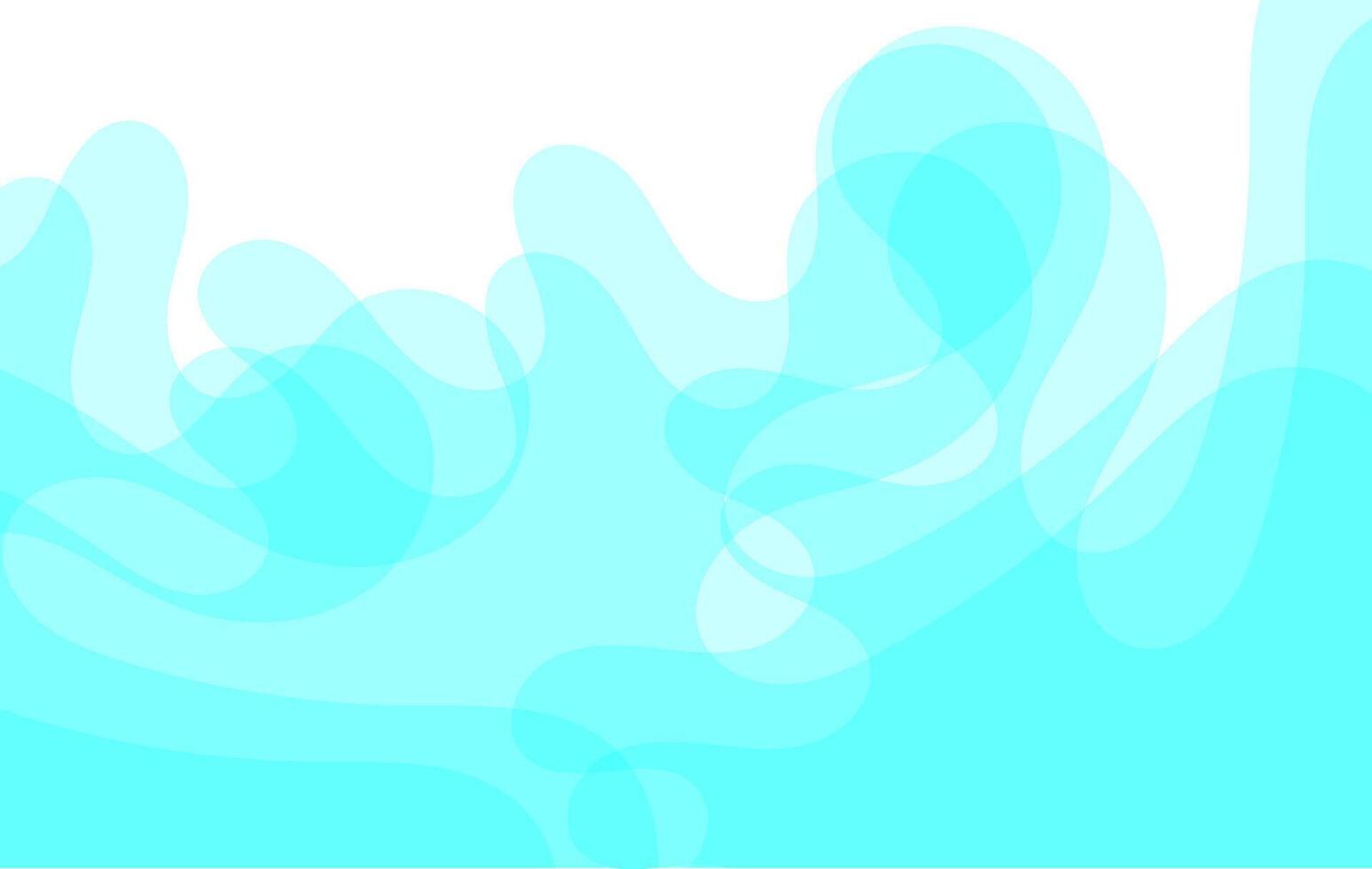A smooth and minimal abstract background featuring fluid aqua shapes and transparent blue waves over a white backdrop. Ideal for use in modern design themes, web banners, water related branding. vector