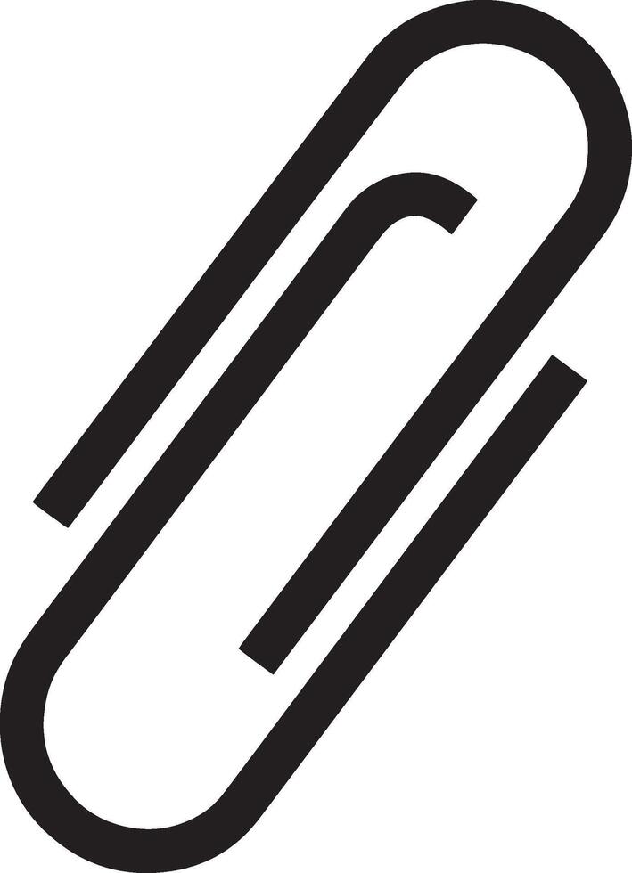 Simple Black Paperclip Icon Attachment, Connection, Document, Office Supply vector