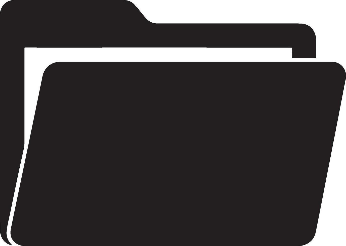 Simple Black Folder Icon A Clean and Minimalist Graphic Design Element vector