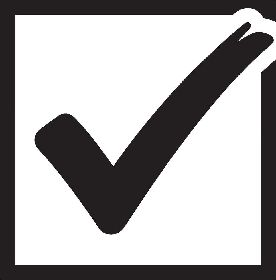 Hand-drawn Check Mark Icon Simple, Bold, and Versatile Graphic vector