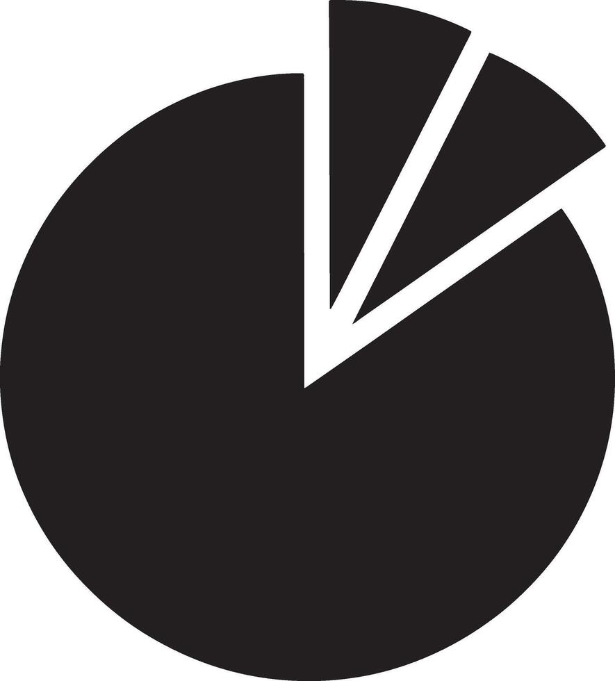 Data Visualization Pie Chart Icon - Simple Black and White Graphic vector