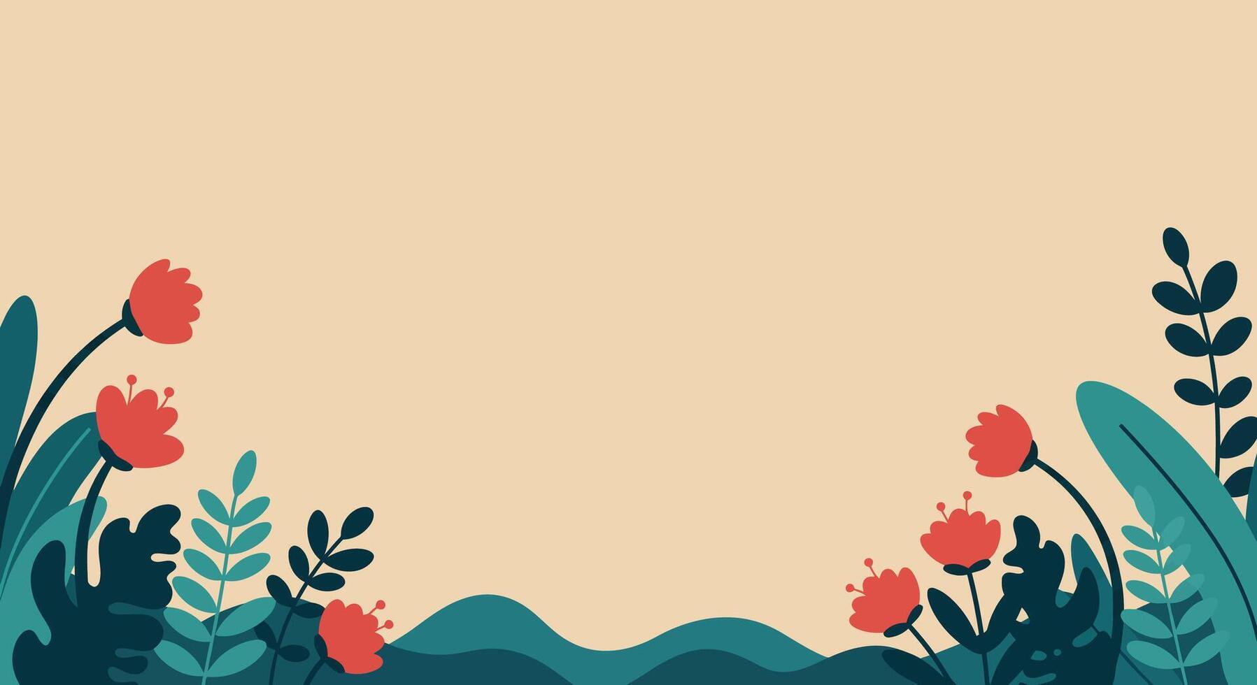Modern Botanical Background in Soft Earth Tones vector