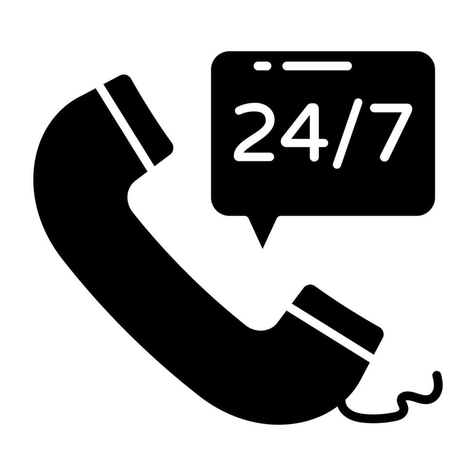 247 hr call icon, editable vectors