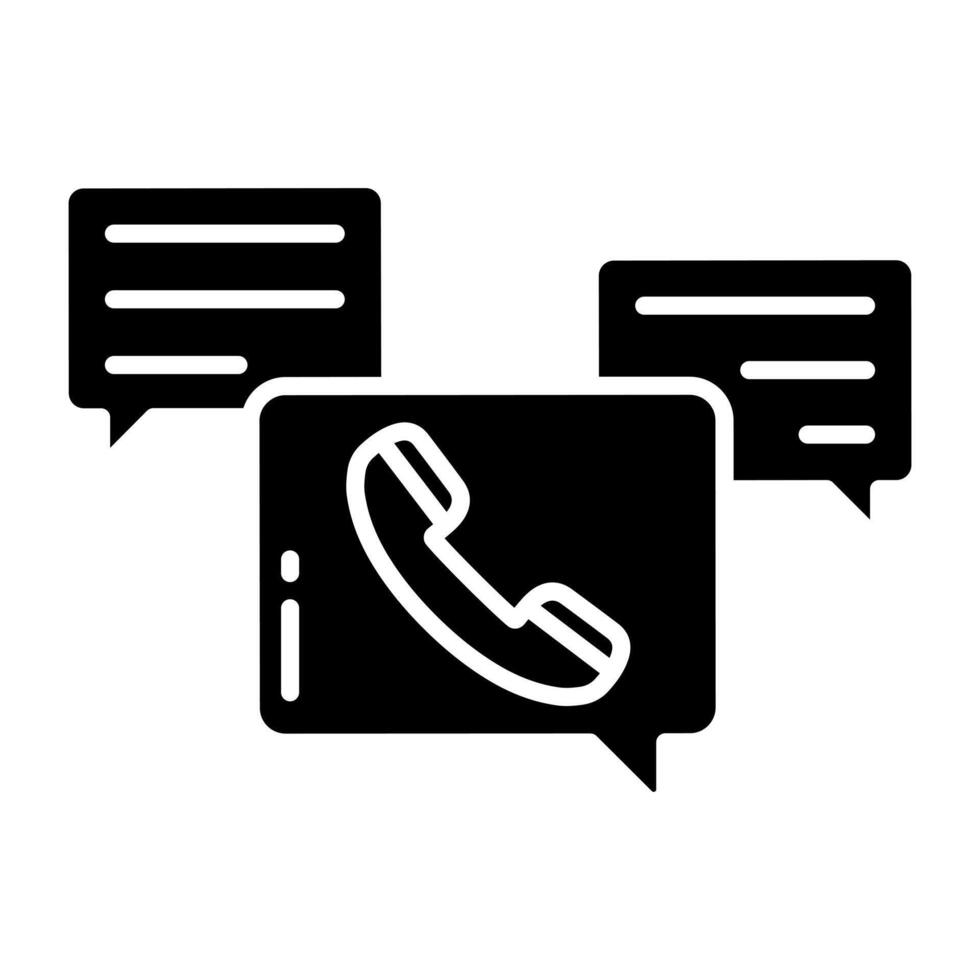 Trendy design Glyph icons of phone chat vector