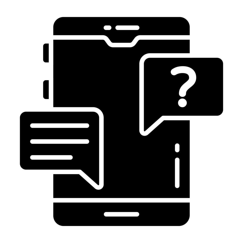Trendy design icon of mobile help chat vector