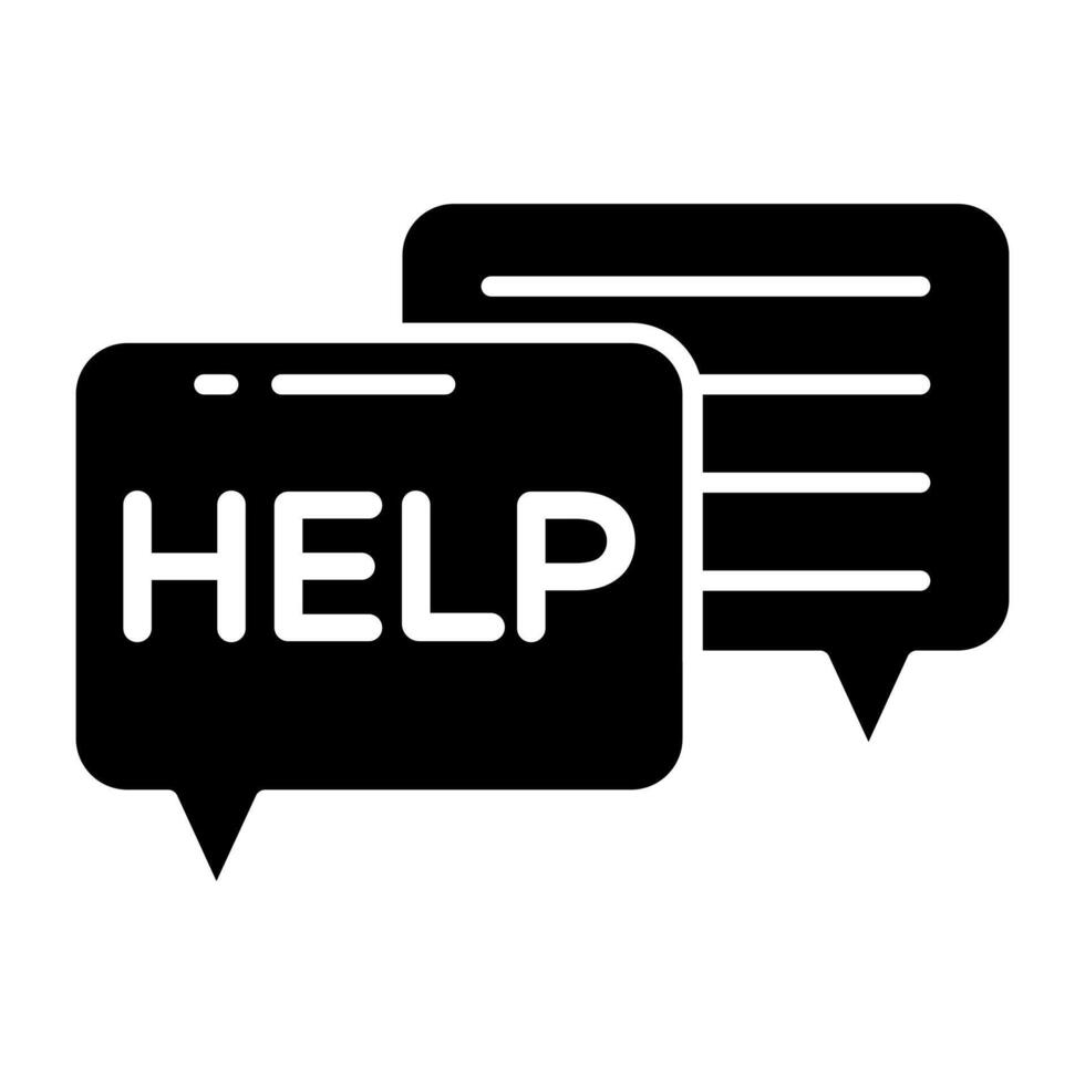 Trendy design Glyph icons of help chat vector