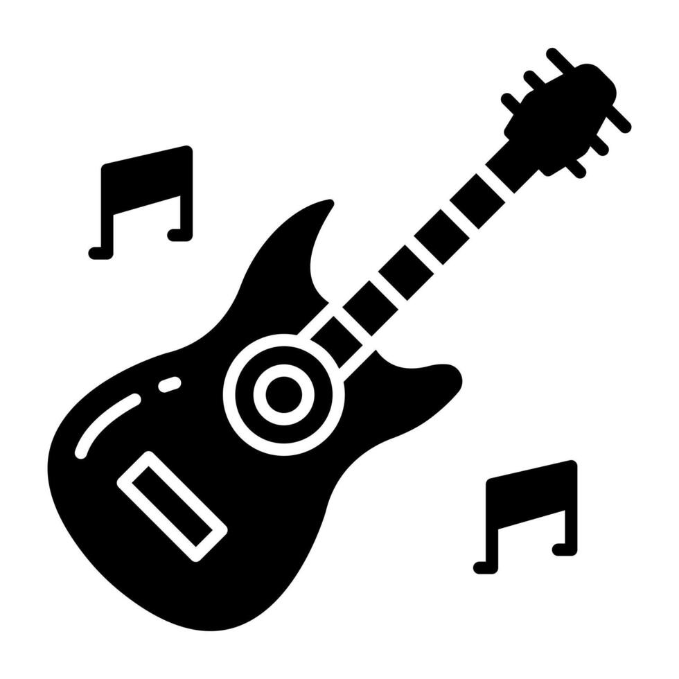 Modern glyph icon of guitar vector
