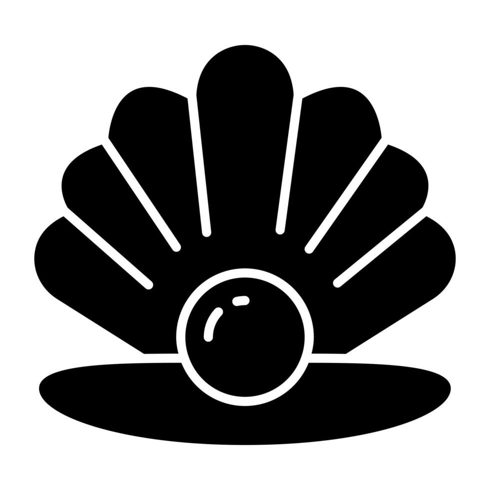 Conceptual solid design icon of seashell vector