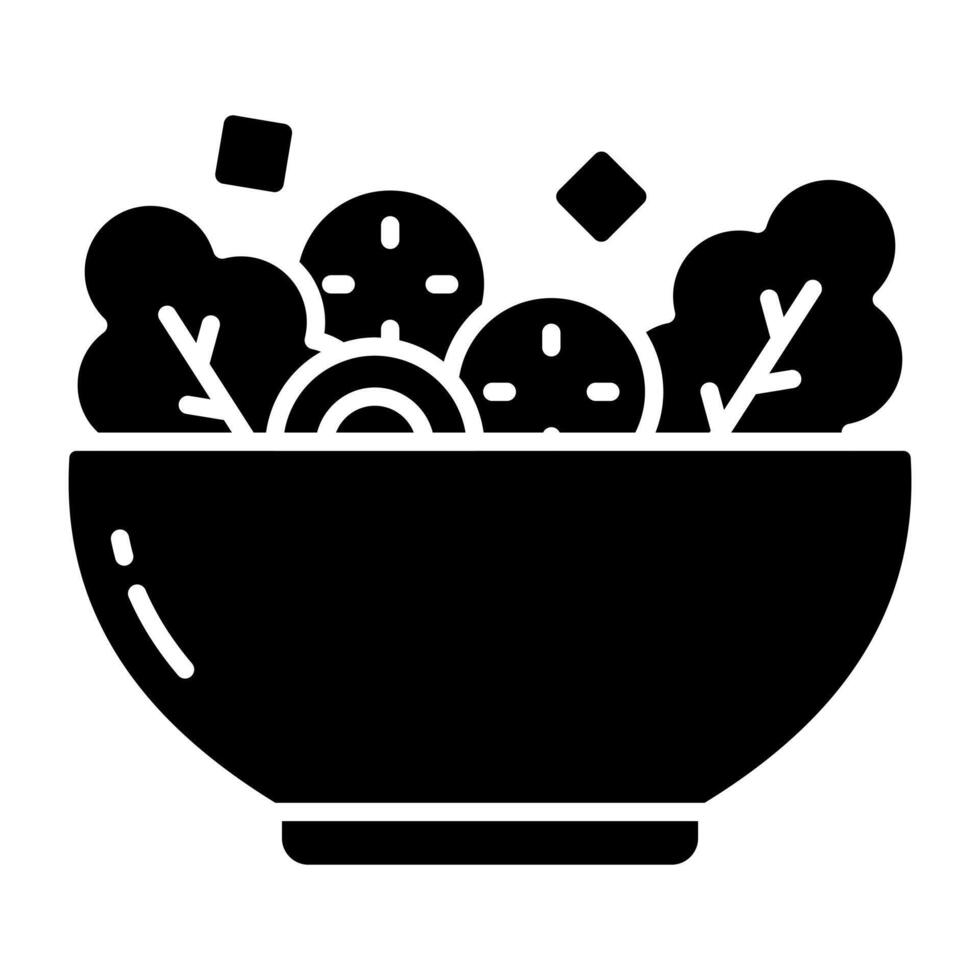 A trendy solid design icon of salad bowl vector