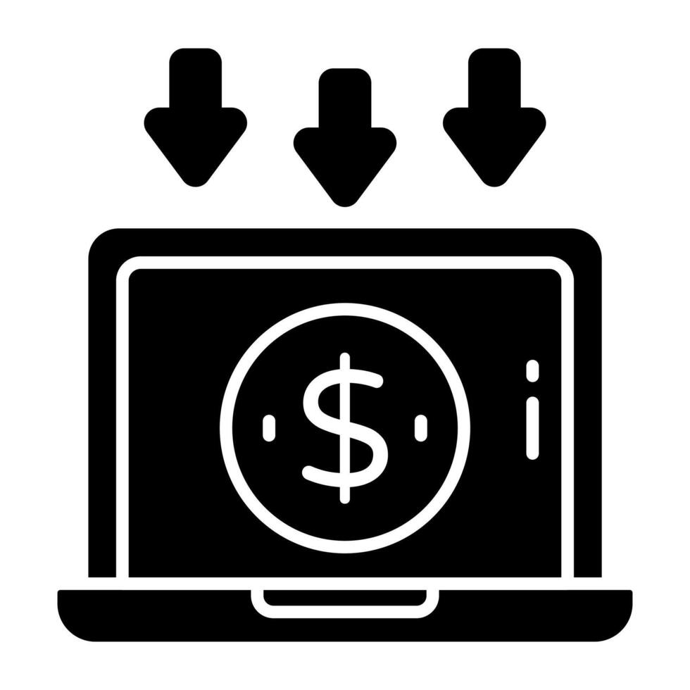 Modern design icon of online cash vector