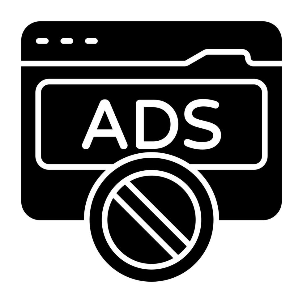 Creative design icon of no web ad vector
