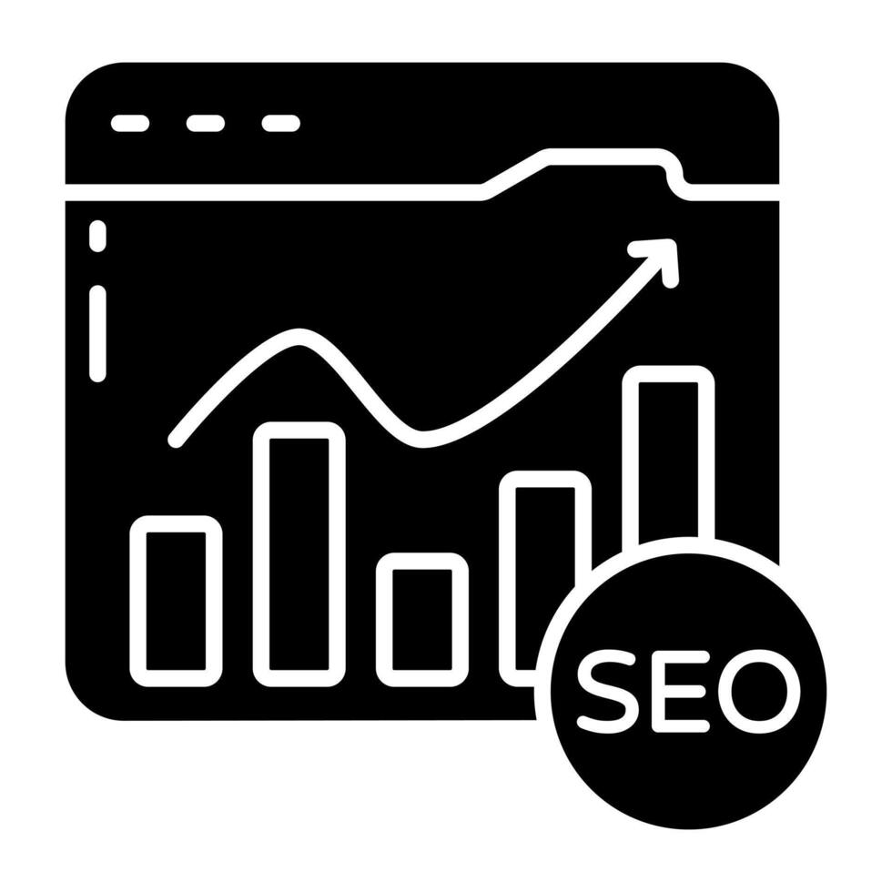 Modern solid icon of seo analytics vector