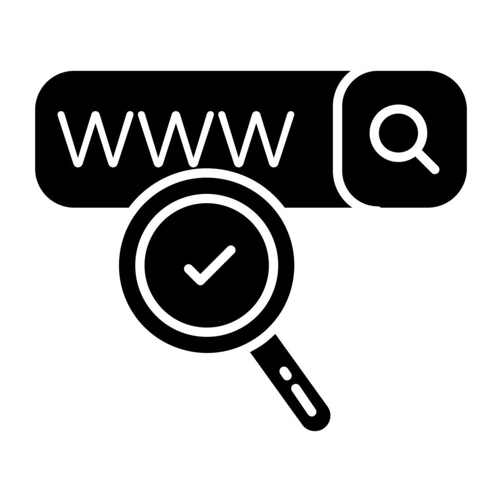 solid design icon of web browser, research vector