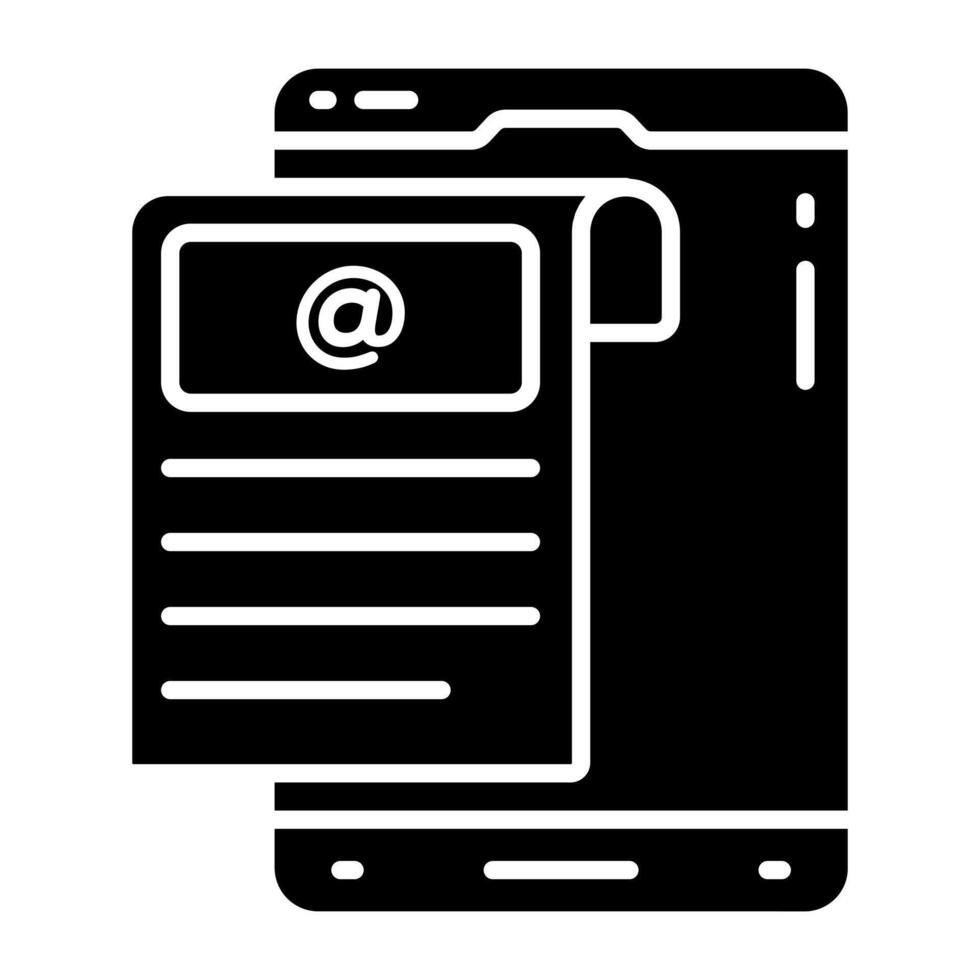 Editable icon of mobile file vector