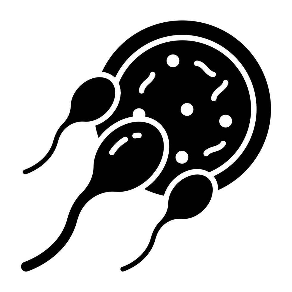 A solid design icon of insemination vector
