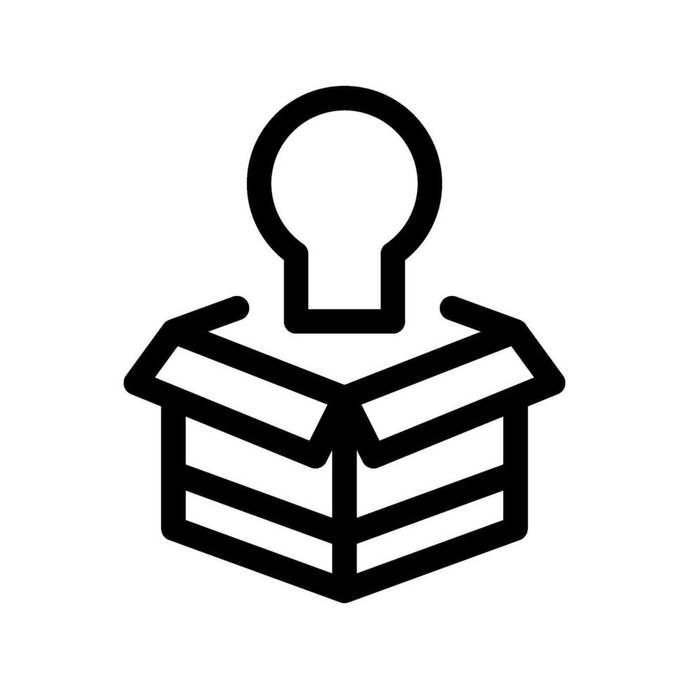 Idea Icon Illustration, Line Style, Black and White Illustration vector
