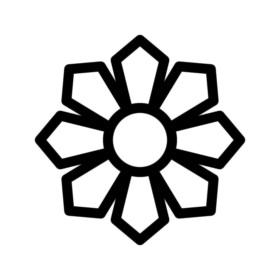 Sun Icon , Line Style, Black and White Illustration vector
