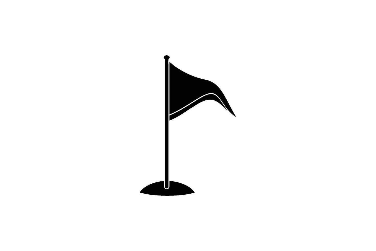 A black and white illustration of a flag on a pole vector