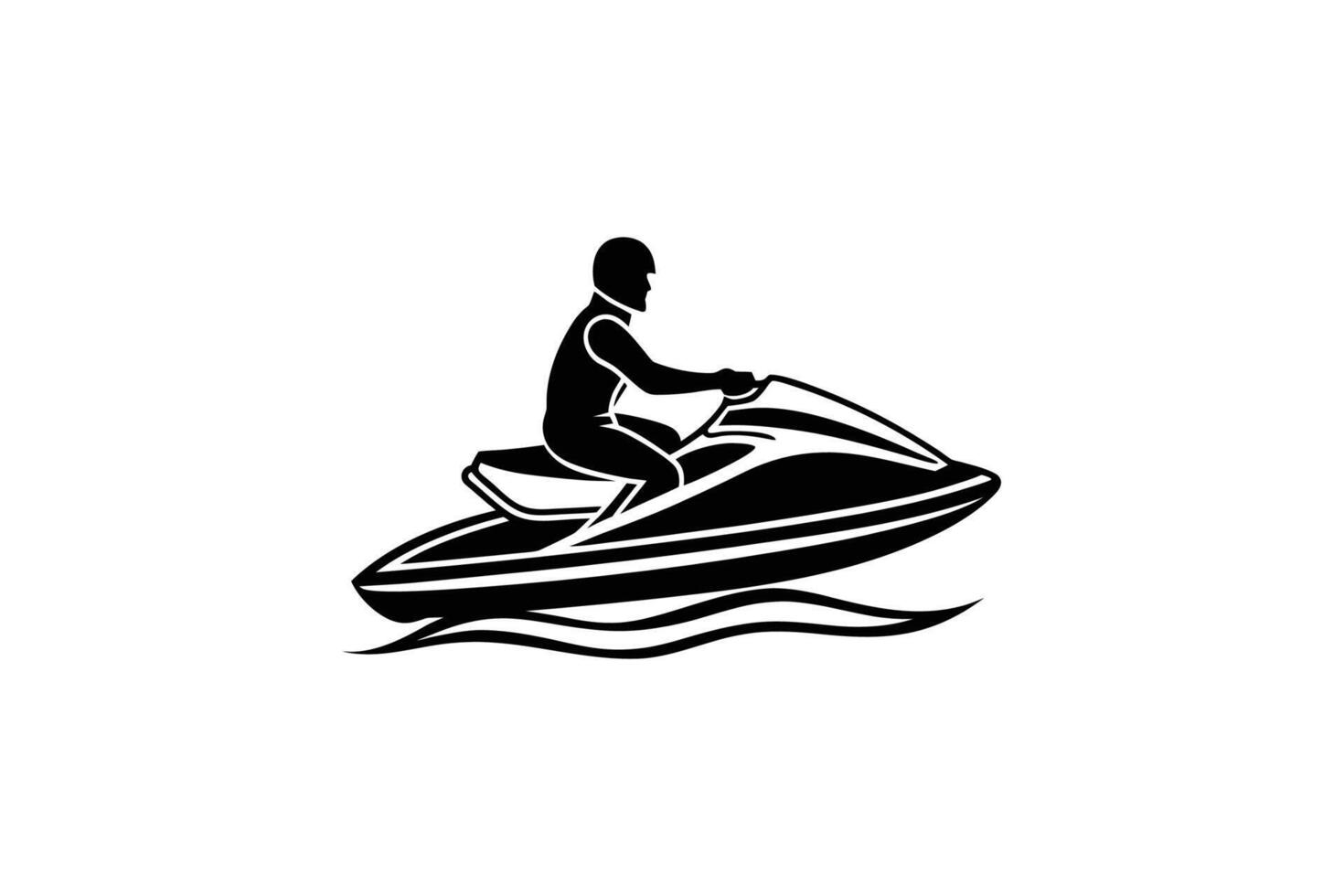 A man riding a jet ski on a white background vector